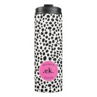 Chien Dalmatien Motif Abstrait Monogramme Rose Cha