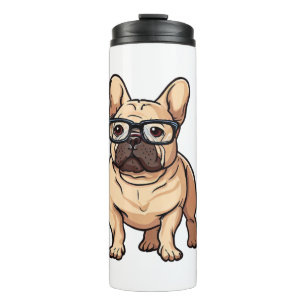 Bouteilles Isothermes Chien de taureau français portant des lunettes