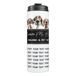 Bouteilles Isothermes Chien Moderne Marchant avec un Chien Mignonne Blan