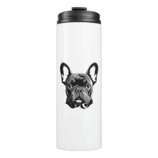 Bouteilles Isothermes Chien-taureau français personnalisé noir et blanc