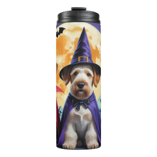 Bouteilles Isothermes Chiens Airedale Terrier Citrouille Halloween Funny (Devant)