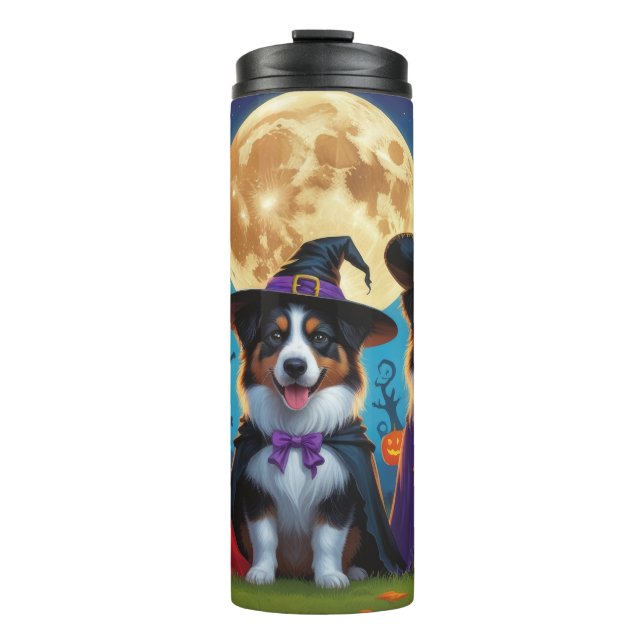 Bouteilles Isothermes Chiens bergers australiens Citrouille Halloween dr (Devant)