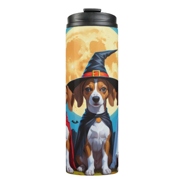 Bouteilles Isothermes Chiens de Basenji Citrouille Halloween drôle (Devant)