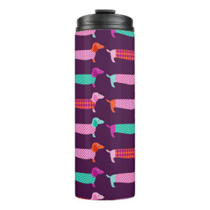 Bouteilles Isothermes Chiens de Dachshund : Motif mignon sans couture.
