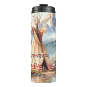 Bouteilles Isothermes Chiffre traditionnel indien Teepee Nature Scène Di