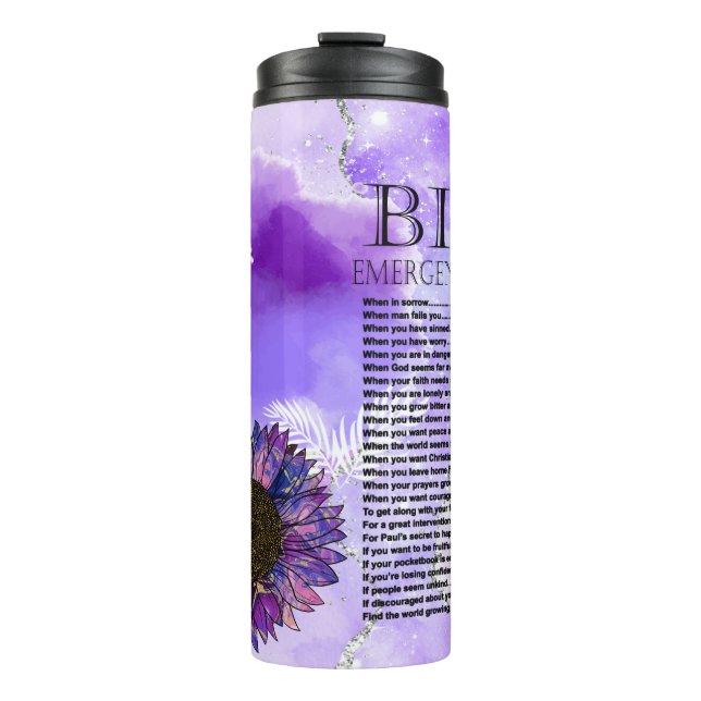 Bouteilles Isothermes Chiffres bibliques d'urgence du tournesol pourpre (Devant)