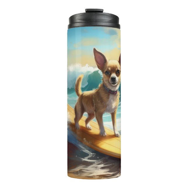Bouteilles Isothermes Chihuahua Beach Surf Peinture (Devant)