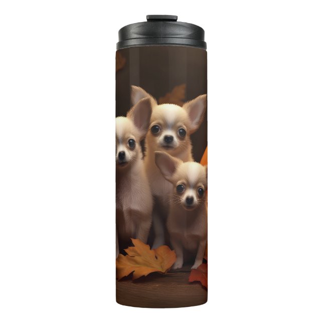 Bouteilles Isothermes Chihuahua Chiot Automne Citrouille de plaisir (Devant)