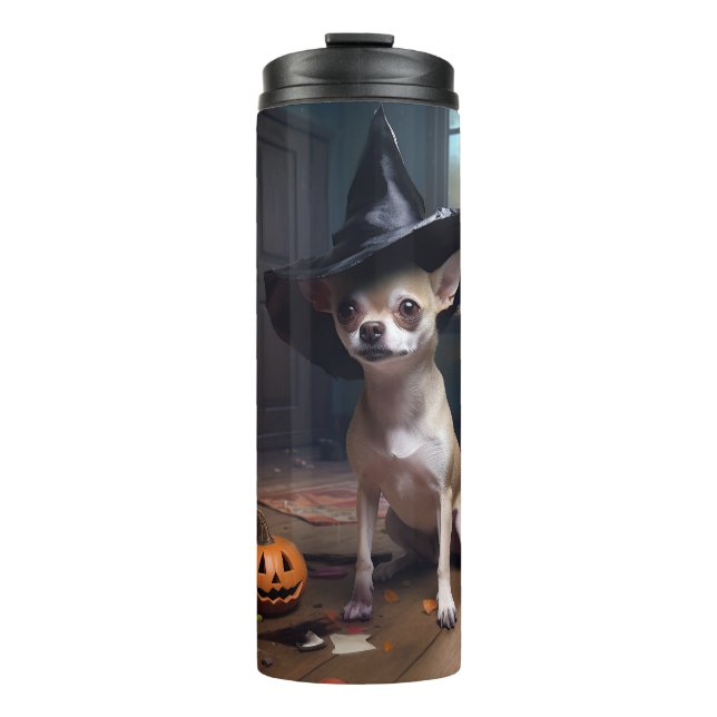 Bouteilles Isothermes Chihuahua Citrouilles Halloween effrayant (Devant)
