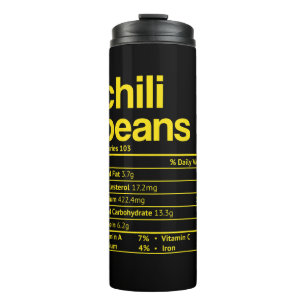 Bouteilles Isothermes Chili Beans Nutrition Facts Drôle Thanksgiving Chr