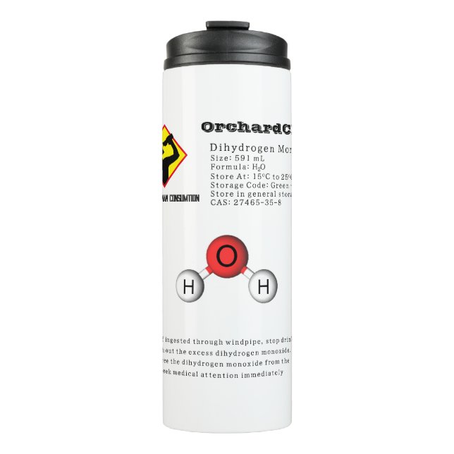 Bouteilles Isothermes Chimie amusante Dihydrogène Monoxyde (H2O) (Devant)