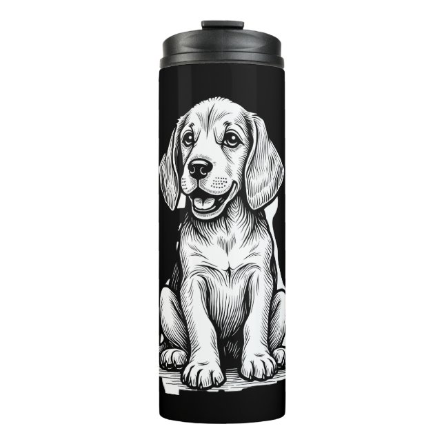 Bouteilles Isothermes Chiot beagle adorable, Amoureux des animaux de fam (Devant)