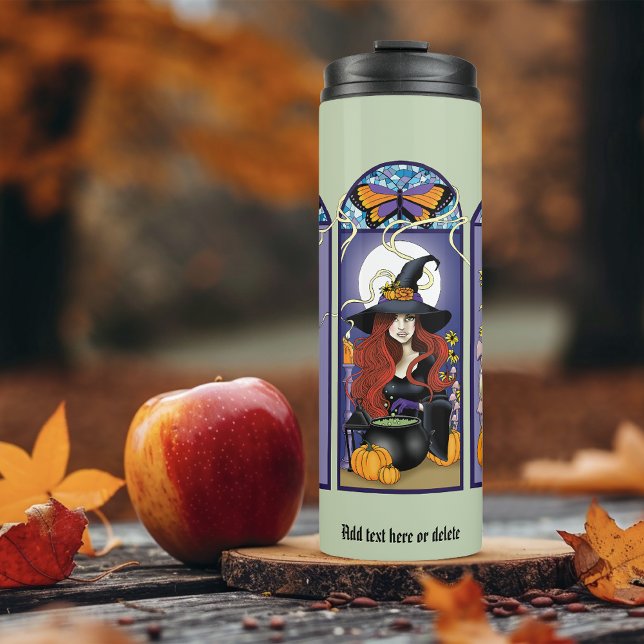 Bouteilles Isothermes Chouette sorcière Art Nouveau Chat Halloween (Créateur téléchargé)