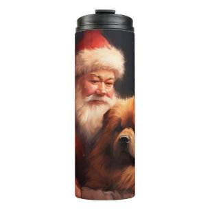 Bouteilles Isothermes Chow Chow avec le Père Noël Festif Noël 