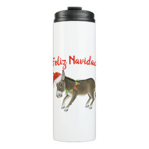 Bouteilles Isothermes Christmas Burro Feliz Navidad Personnalisable
