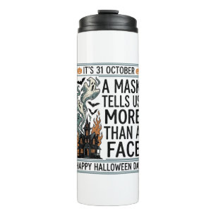 Bouteilles Isothermes Citation de masque Halloween vintage vector design