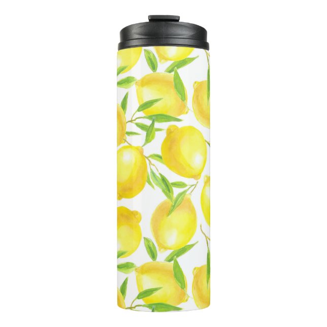 Bouteilles Isothermes Citrons et motif feuille (Devant)