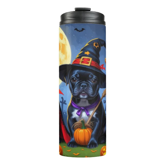 Bouteilles Isothermes Citrouille de Bulldogs de France noire Halloween d (Devant)