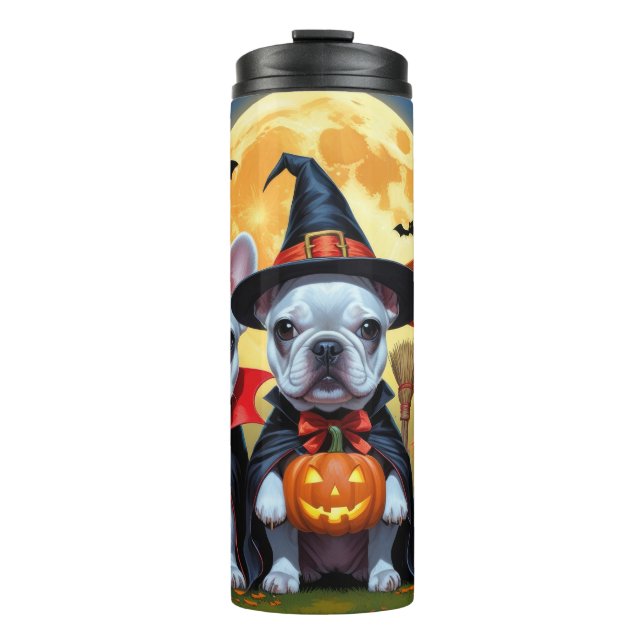 Bouteilles Isothermes Citrouille de Bulldogs français Halloween drôle (Devant)