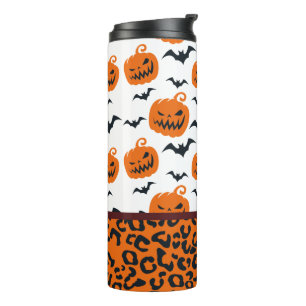 Bouteilles Isothermes Citrouille d'Halloween Leopard Tumbler