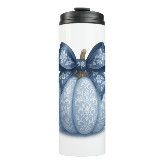 Bouteilles Isothermes Citrouille Floral Bleu (Devant)
