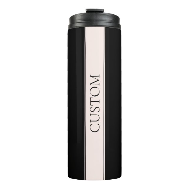 Bouteilles Isothermes Clair rose pâle Bleu Bande et Élégant Texte modifi (Devant)