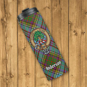 Bouteilles Isothermes Clan Anderson Crest sur Tartan