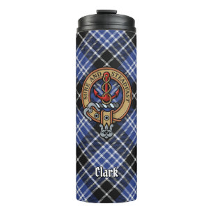 Bouteilles Isothermes Clan Clark Crest sur Tartan