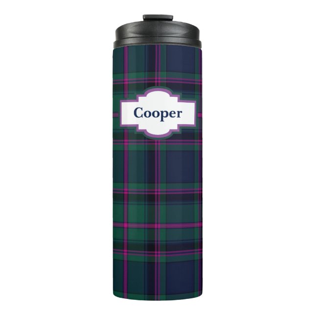 Bouteilles Isothermes Clan Cooper Plaid Tumbler Thermique Personnalisé (Devant)