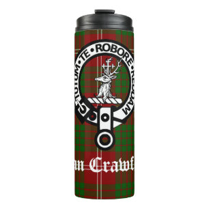 Bouteilles Isothermes Clan Crawford Crest Badge et Tartan