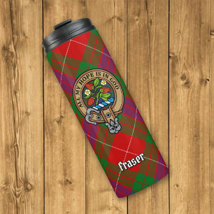 Bouteilles Isothermes Clan Fraser Crest sur Tartan