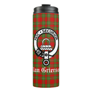 Bouteilles Isothermes Clan Grierson Crest Badge & Tartan