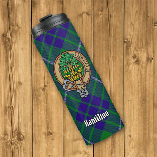 Bouteilles Isothermes Clan Hamilton Crest sur la chasse Tartan