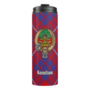 Bouteilles Isothermes Clan Hamilton Crest sur Red Tartan