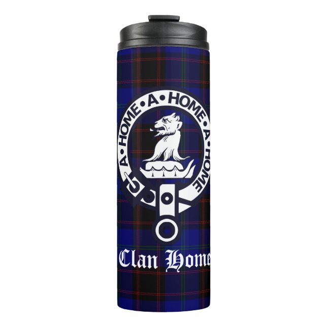 Bouteilles Isothermes Clan Home Crest Badge et Tartan (Devant)
