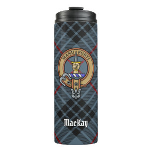 Bouteilles Isothermes Clan MacKay Crest sur Blue Tartan