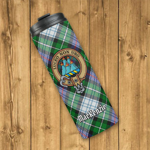 Bouteilles Isothermes Clan MacKenzie Crest sur Tartan de robe