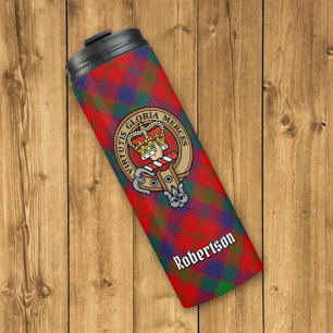 Bouteilles Isothermes Clan Robertson Crest sur Tartan
