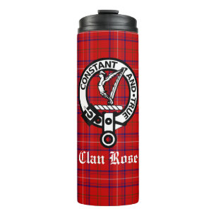 Bouteilles Isothermes Clan Rose Crest Badge et Tartan