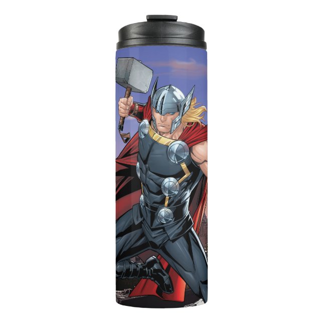 Bouteilles Isothermes Classique Avengers | Thor Leaping Avec Mjolnir (Devant)