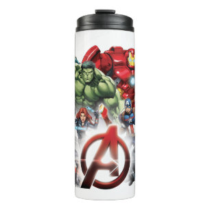 Bouteilles Isothermes Classiques Avengers   Groupe Avengers Logo Lumineu