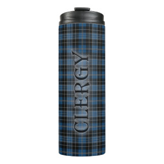 Bouteilles Isothermes Clergy Tartan avec le nom de famille