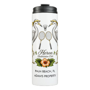 Bouteilles Isothermes Club de badminton personnalisé Vintage Heron