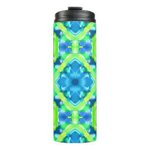 Bouteilles Isothermes Cobalt Blue et Lime Green Tie Dye Motif