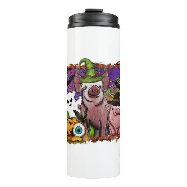 Bouteilles Isothermes Cochons d'Halloween (Devant)
