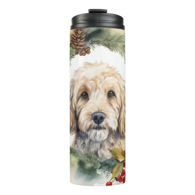 Bouteilles Isothermes Cockapoo Christmas Wreath Festive Pup (Devant)