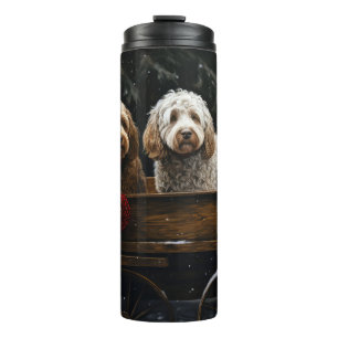 Bouteilles Isothermes Cockapoo Traîneau enneigé Décoration de Noël    