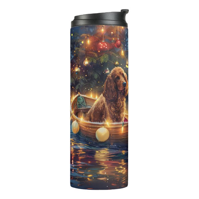 Bouteilles Isothermes Cocker Spaniel Noël Festive Voyage (Tourné sur la gauche)