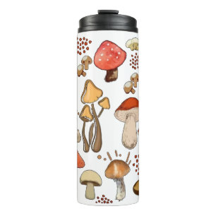 Bouteilles Isothermes Coeur de champignons, Champignons rétro, Vintage d
