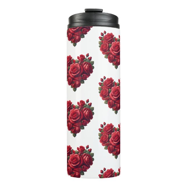 Bouteilles Isothermes Coeur des Roses - Art floral romantique (Devant)